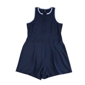 SIERA DESIGNS Sleeveles Polo Tenis Romper Sz L Blue Stretch Golf Athletic Sporty